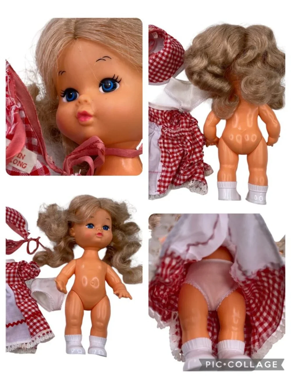 Vintage 70s Kelloggs Advertising Doll Sweetheart of the Corn Farm 9.5" Red Dress - Picture 6 of 12
